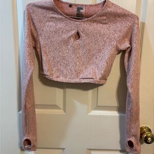 Gymshark Heather Pink Long Sleeve Crop Top